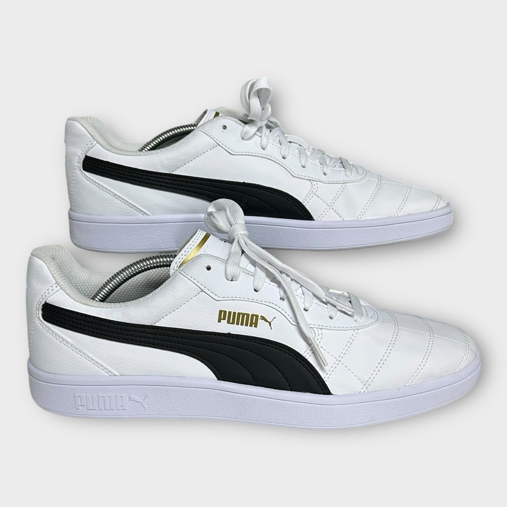 PUMA‎ Astro Kick SL White Black Gold Athletic Shoes 370167-01 Mens Size 11